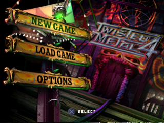 Twisted Metal 4 title screen for Playstation